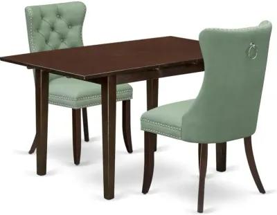 3 Piece Dining Set Consists of a Rectangle Kitchen Table with Butterfly Leaf