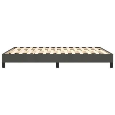 vidaXL Velvet Box Spring Bed Frame, Full Size with Robust Plywood and Engineered Wood Construction, Dark Gray, Perfect Support for Any Mattresses