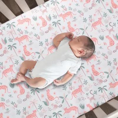 Lambs & Ivy Enchanted Safari Leopard/Lemur Jungle 3-Piece Baby Crib Bedding Set