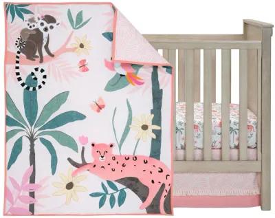 Lambs & Ivy Enchanted Safari Leopard/Lemur Jungle 3-Piece Baby Crib Bedding Set