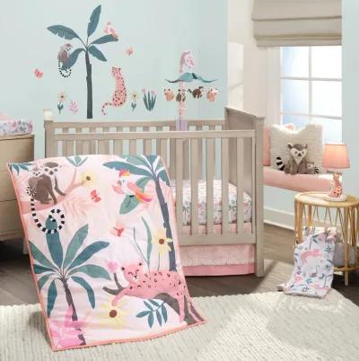 Lambs & Ivy Enchanted Safari Leopard/Lemur Jungle 3-Piece Baby Crib Bedding Set