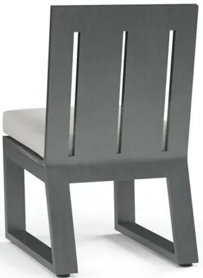 Redondo Armless Dining Chair in Cast Silver, No Welt