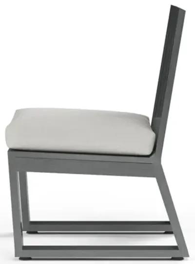 Redondo Armless Dining Chair in Cast Silver, No Welt