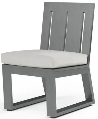 Redondo Armless Dining Chair in Cast Silver, No Welt