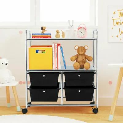 Hivvago 4 Drawers Shelves Rolling Storage Cart Rack