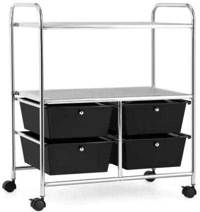 Hivvago 4 Drawers Shelves Rolling Storage Cart Rack