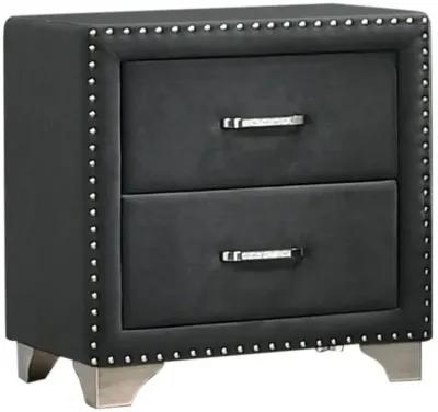 Melody 2-drawer Upholstered Nightstand Grey