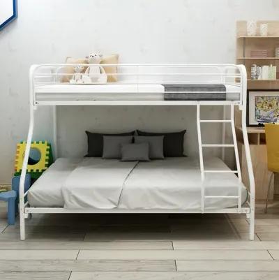 White Metal Twin Over Full Bunk Bed