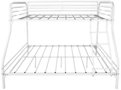 White Metal Twin Over Full Bunk Bed