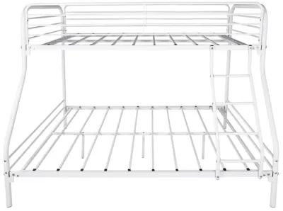 White Metal Twin Over Full Bunk Bed