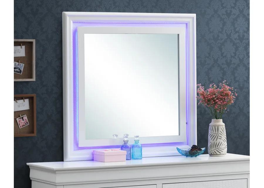 Lorana 38 in. x 38 in. Modern Square Framed Purple Dresser Mirror