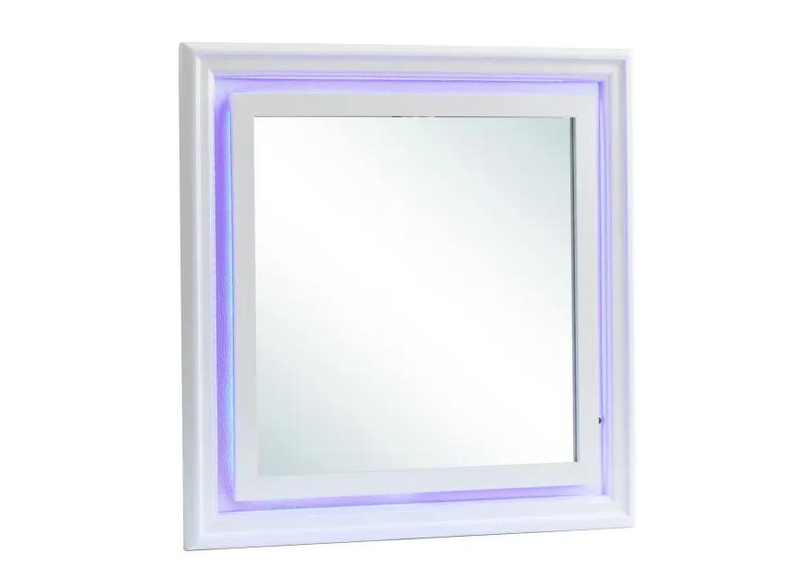 Lorana 38 in. x 38 in. Modern Square Framed Purple Dresser Mirror