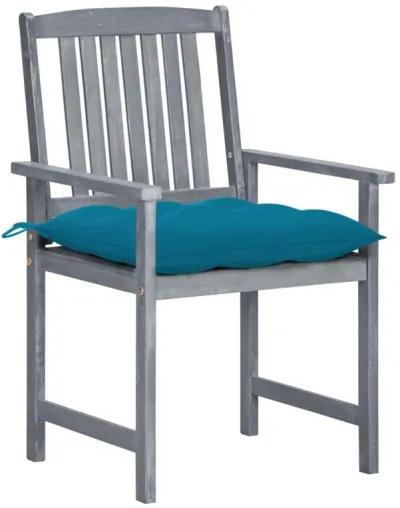 vidaXL Patio Chairs with Cushions 6 pcs Solid Acacia Wood Gray