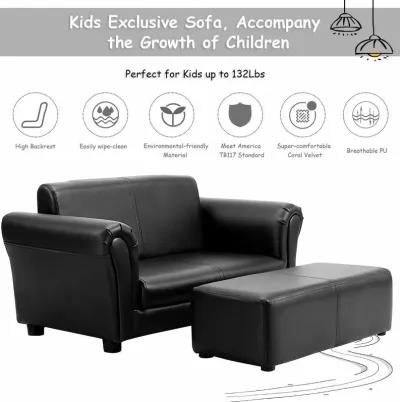 Soft Kids Double Sofa with Ottoman