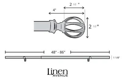 Linen Avenue Cage Double Window Curtain Rod Set