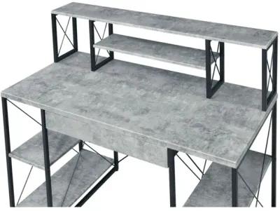 Amiel Desk, Faux Concrete & Black 92875