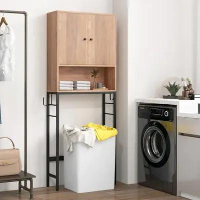 Hivvago Over The Toilet Storage Cabinet with 2 Doors and Adjustable Shelf