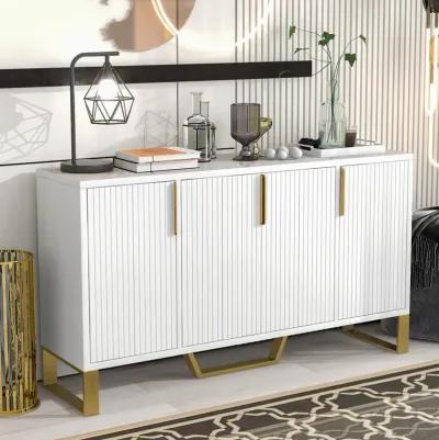 Merax Modern Metal Handles Sideboard Kitchen Cabinet