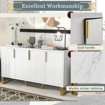 Merax Modern Metal Handles Sideboard Kitchen Cabinet