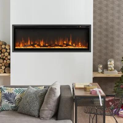 Electric Fireplace in-Wall Recessed with Remote Control and Adjustable Color and Brightness