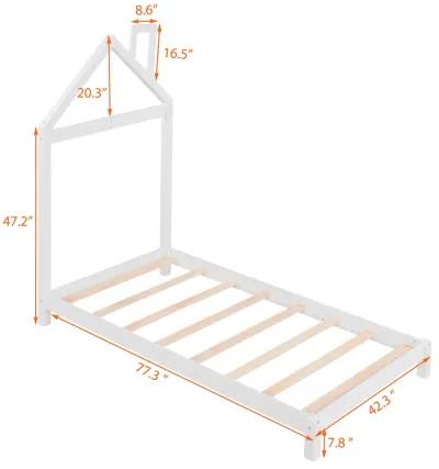 Merax Wood Platform Bed with House-shaped Headboard