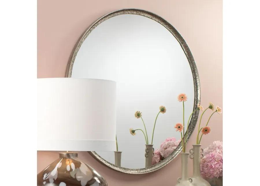 Refined Iron Silver Round Mirror