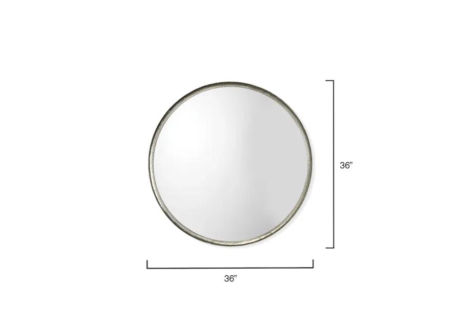 Refined Iron Silver Round Mirror