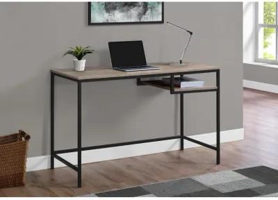 Monarch Specialties I 7370 Computer Desk, Home Office, Laptop, 48"L, Work, Metal, Laminate, Brown, Black, Contemporary, Modern