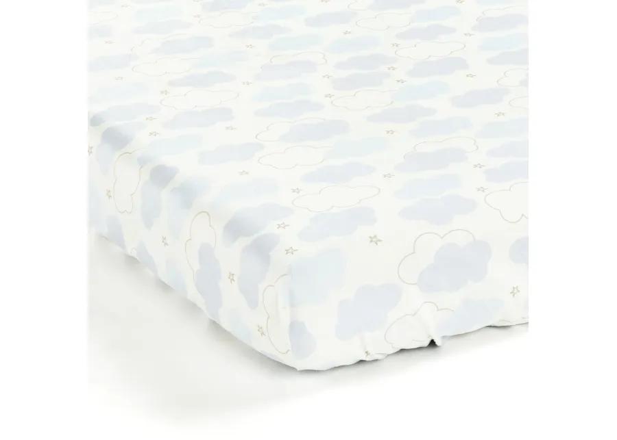 Goodnight Little Moon Clouds Soft & Plush Fitted Crib Sheet Single