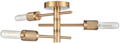 Module 15'' Gold Wide 3-Light Semi Flush Mount