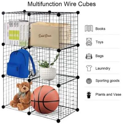 Hivvago DIY 6 Metal Wire Free Standing Modular Storage Cubes