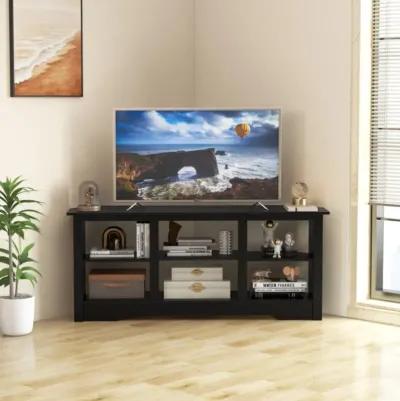 Hivvago 58 Inch TV Stand with 6 Open Storage Shelves for TVs up to 65 Inches