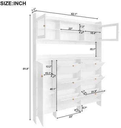 Merax 6 Flip Drawers Shoe Cabinet with Storage Shelf