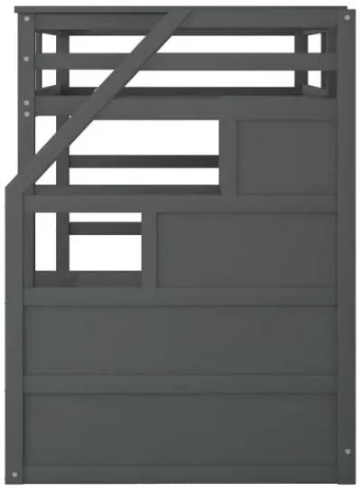 Twin-Over-Twin Bunk Bed With Twin Size Trundle And 3 Storage Stairs