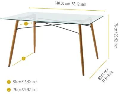 Teamson Home - Minimalista Glass Dining Table