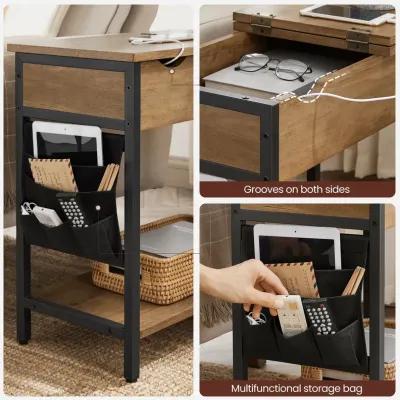 Sofa Side Table with Power Outlet - Convenient Table for Charging Devices and Stylish Decor