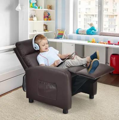 Ergonomic PU Leather Kids Recliner Chair for Comfortable Lounge and Relaxation