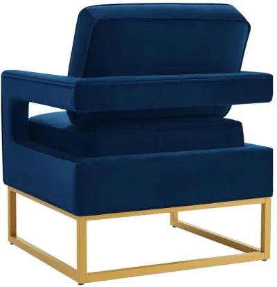 Merax Modern Velvet Accent Chair with Gold Metal Base