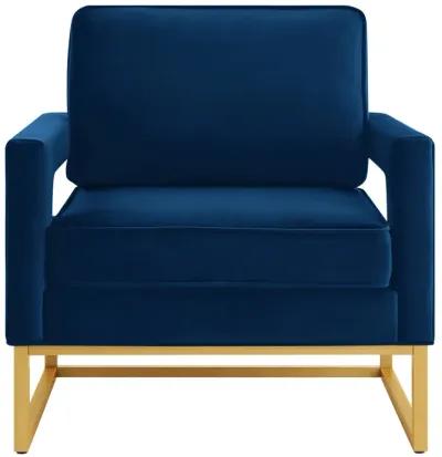 Merax Modern Velvet Accent Chair with Gold Metal Base