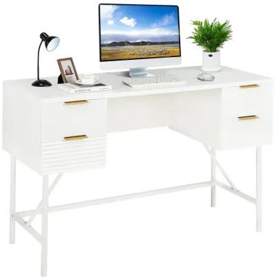 48 Inch Home Office Computer Desk with 4 Drawers-White