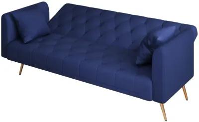 Merax Velvet Fabric Convertible Loveseat Sofa