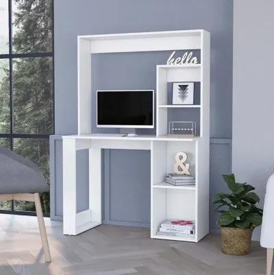 Palisades Computer Desk With Hutch And Storage Shelves