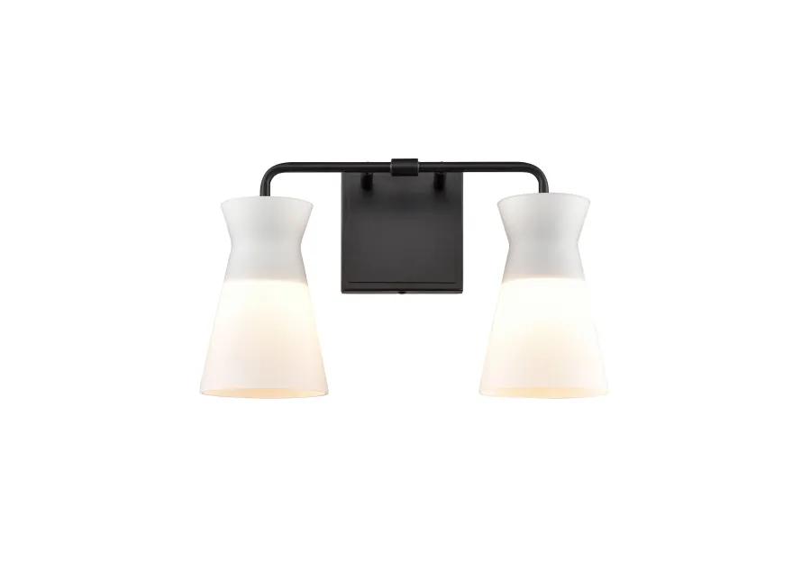 Brookville 15'' Wide 2-Light Black Vanity Light