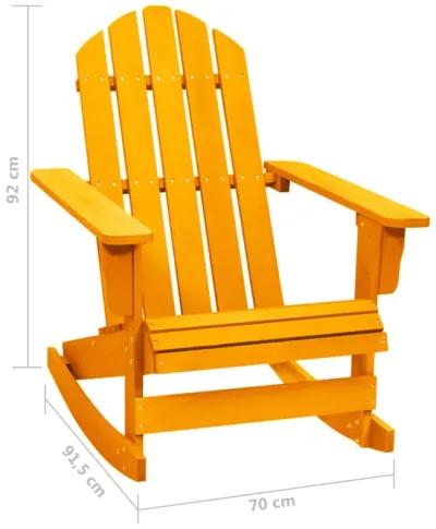 vidaXL Solid Fir Wood Adirondack Rocking Chair | Weather Resistant Patio Furniture | Extra Comfort Design | Vibrant Orange | Assembly Required