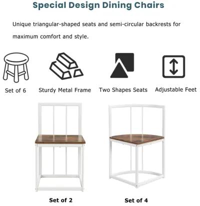 Modern 7-Piece Dining Table Set with 6 Stools