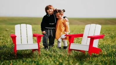 ResinTEAK Kid's Outdoor Adirondack Chair for Relaxing with Family and Playing Outside