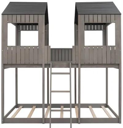 Merax Bunk Bed with Roof and Ladder