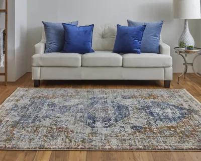 Kaia 39HWF Ivory/Orange/Blue 5' x 7'9" Rug