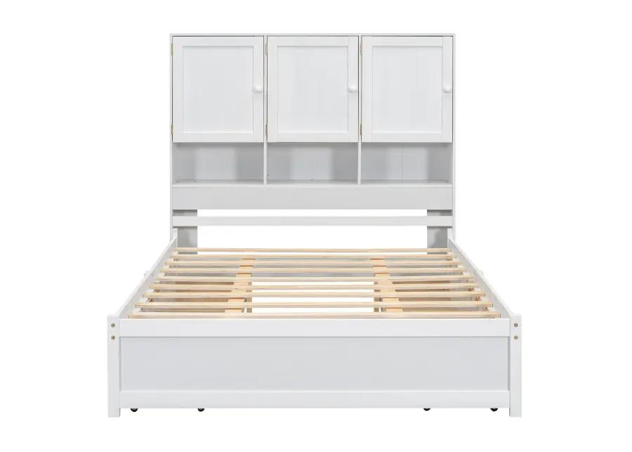 Merax Platform Bed with Storage Headboard and 4 Drawers