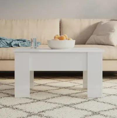 Coffee Table High Gloss White 31.1"x19.3"x16.1" Engineered Wood